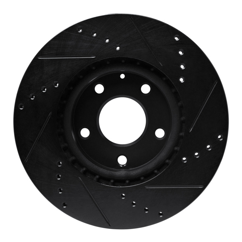 Mazda 6 Brake Rotor (1) - Front Left - R1 Concepts - Drilled & Slotted - Black - `13-`19